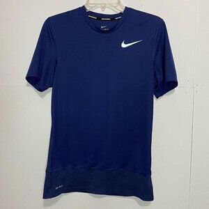 Nike Men's Small Dri-fit Running Navy Shirt Lightweight Shirt Sleeve